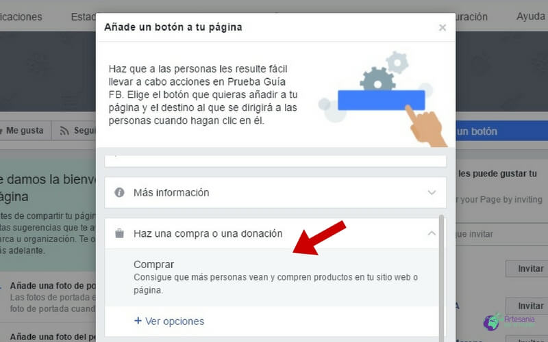 añadir boton comprar fan page