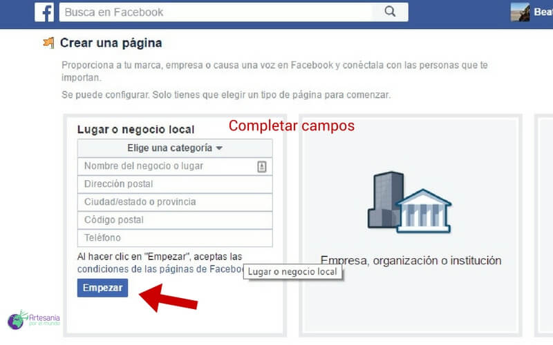 categoria fan page